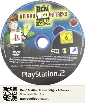 Ben 10: Alien Force: Vilgax Attacks PlayStation 2, PAL disc
