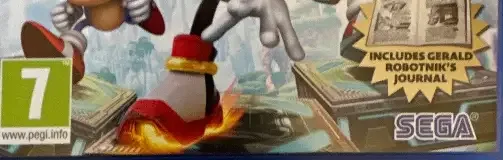 Sonic X Shadow Generations, the PEGI square on its front