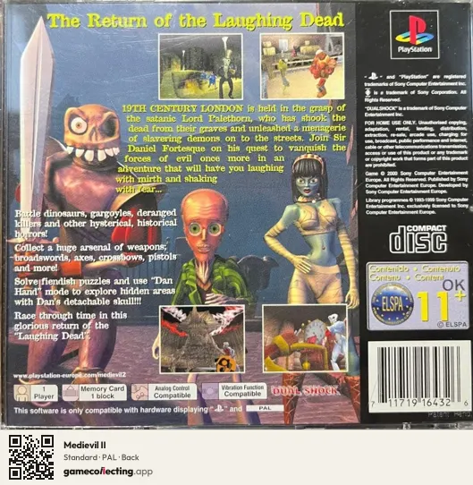 Medievil II PlayStation, PAL box back