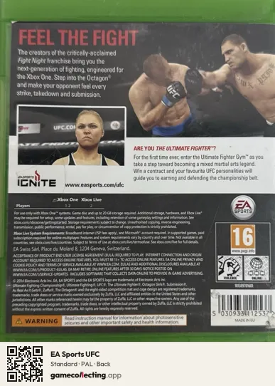 EA Sports UFC Xbox One, PAL box back