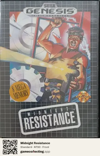 Midnight Resistance Sega Mega Drive / Genesis, NTSC box front