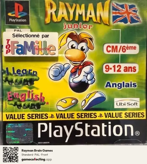Rayman Brain Games PlayStation, PAL box front