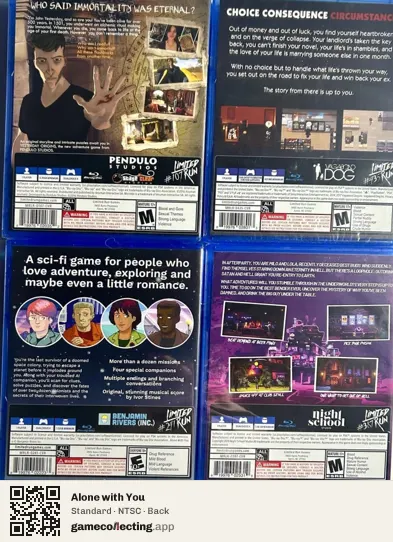 Alone with You PlayStation 4, NTSC box back
