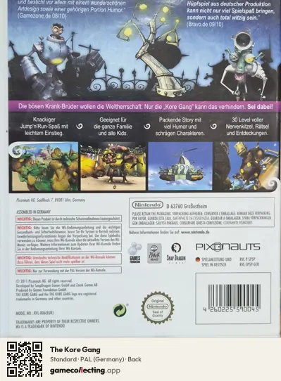 The Kore Gang Nintendo Wii, Germany box back