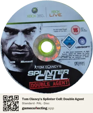 Tom Clancy's Splinter Cell: Double Agent Xbox 360, PAL disc