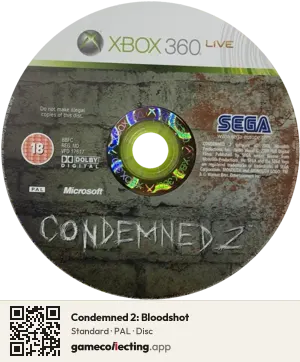 Condemned 2: Bloodshot Xbox 360, PAL disc