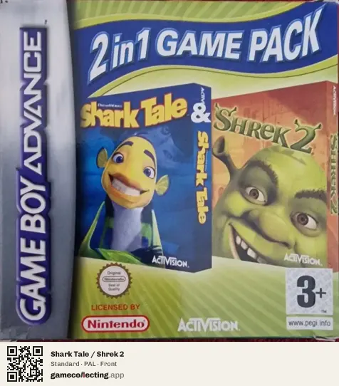 Shark Tale / Shrek 2 Game Boy Advance, PAL box front