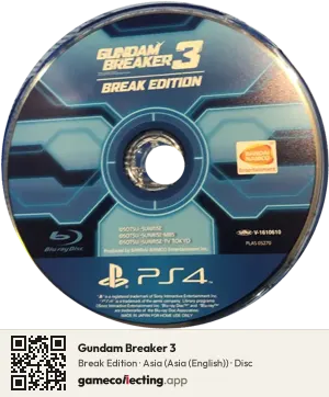 Gundam Breaker 3 PlayStation 4, Asia disc