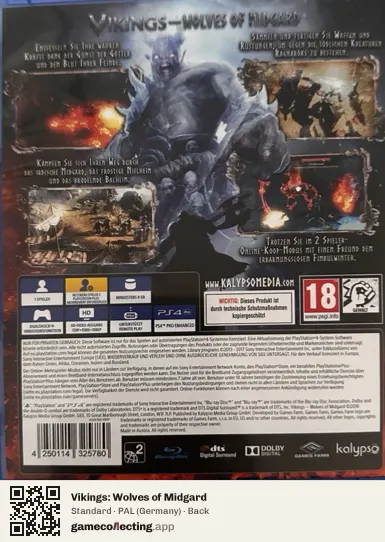 Vikings: Wolves of Midgard PlayStation 4, Germany box back