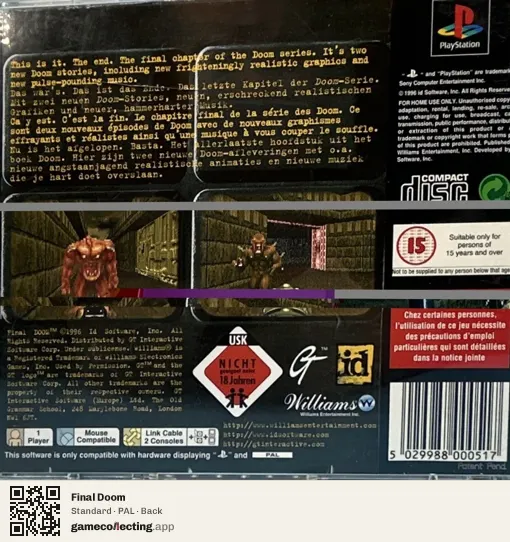 Final Doom PlayStation, PAL box back