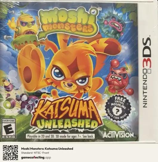 Moshi Monsters: Katsuma Unleashed Nintendo 3DS, NTSC box front
