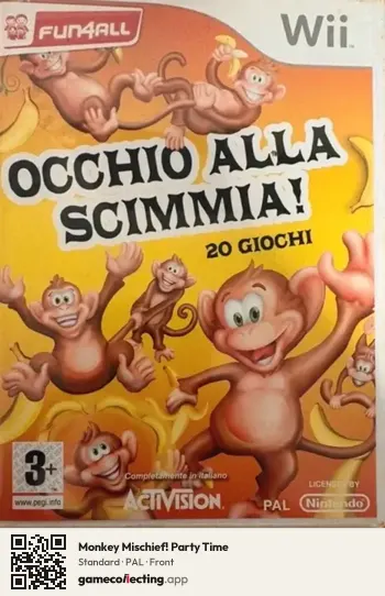 Monkey Mischief! Party Time Nintendo Wii, PAL box front