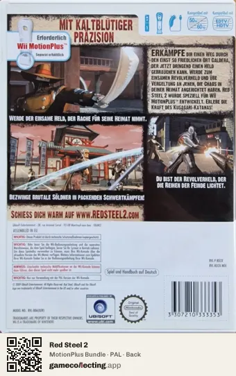 Red Steel 2 Nintendo Wii, PAL box back