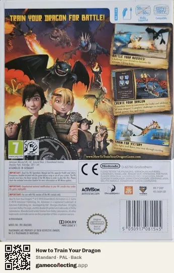 How to Train Your Dragon Nintendo Wii, PAL box back