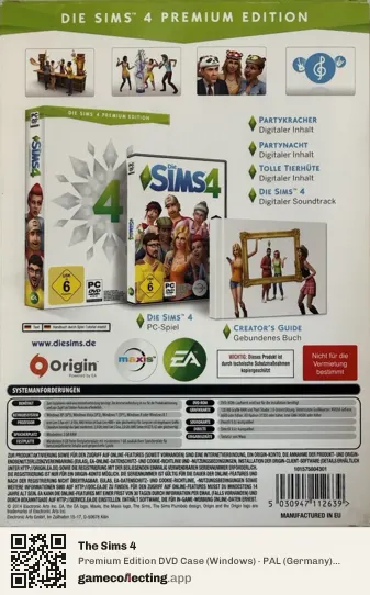 The Sims 4 Computer, Germany box back