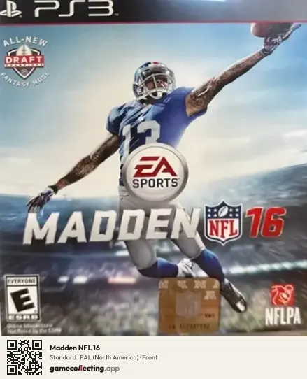 Madden NFL 16 PlayStation 3, North America box front