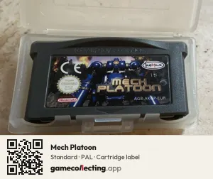 Mech Platoon Game Boy Advance, PAL cartridge label