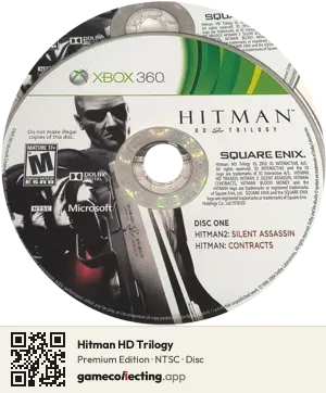 Hitman HD Trilogy Xbox 360, NTSC disc