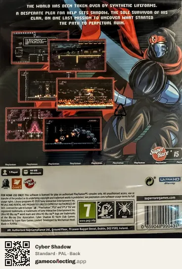 Cyber Shadow PlayStation 5, PAL box back