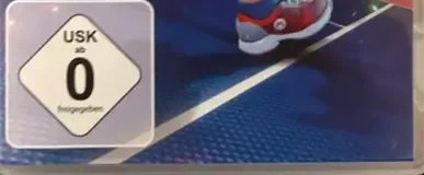 Mario Tennis Aces, the USK square on its front