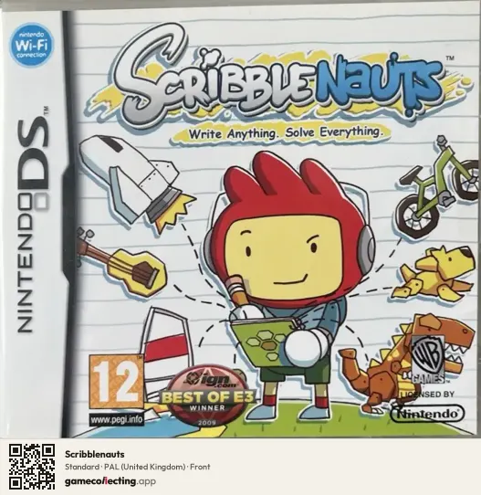 Scribblenauts Nintendo DS, United Kingdom box front