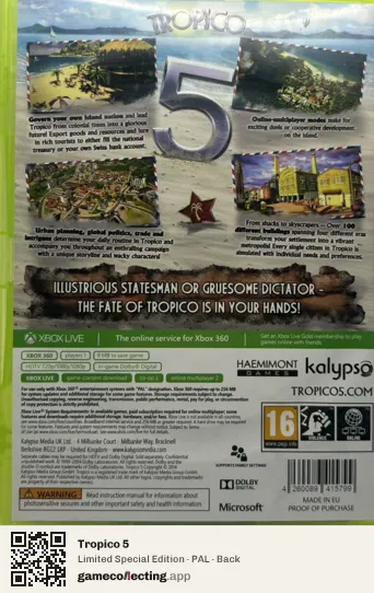 Tropico 5 Xbox 360, PAL box back