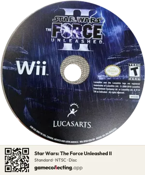 Star Wars: The Force Unleashed II Nintendo Wii, NTSC disc