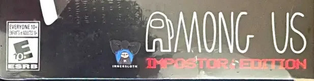 Among Us, the ESRB box on its front