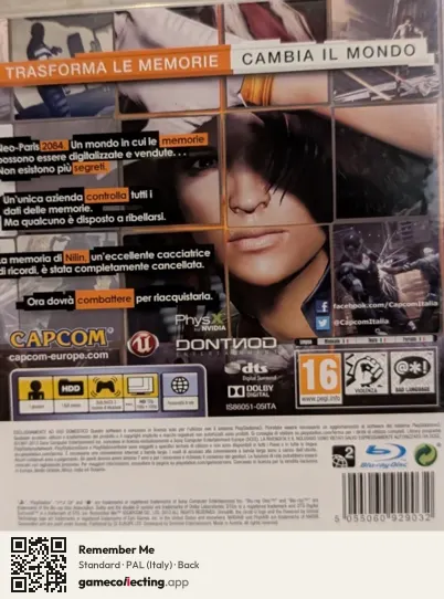 Remember Me PlayStation 3, Italy box back