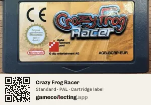 Crazy Frog Racer Game Boy Advance, PAL cartridge label
