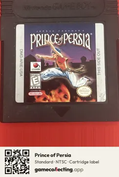 Prince of Persia Game Boy Color, NTSC cartridge label