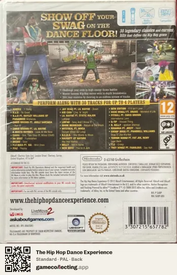 The Hip Hop Dance Experience Nintendo Wii, PAL box back