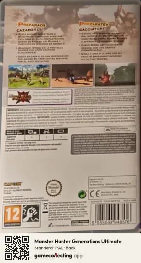 Monster Hunter Generations Ultimate Nintendo Switch, PAL box back