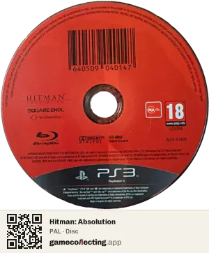 Hitman: Absolution PlayStation 3, PAL disc