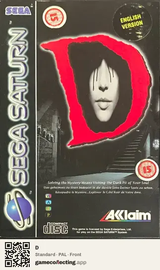 D Sega Saturn, PAL box front