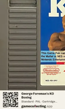George Foreman's KO Boxing Nintendo Entertainment System, PAL cartridge label
