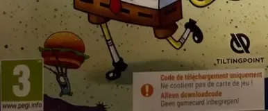 SpongeBob SquarePants: Krusty Cook-Off, the PEGI square on its front