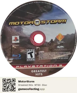 MotorStorm PlayStation 3, NTSC disc