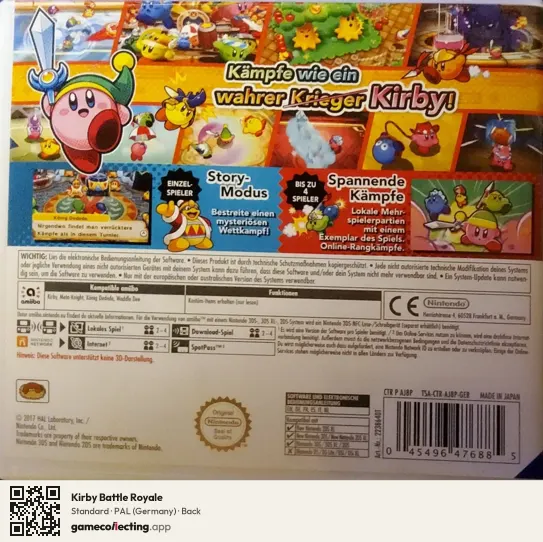 Kirby Battle Royale Nintendo 3DS, Germany box back