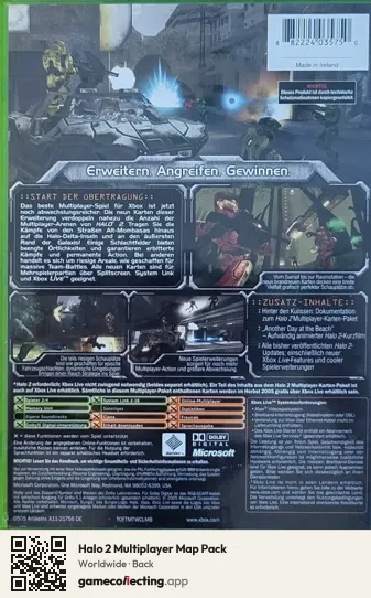 Halo 2 Multiplayer Map Pack Xbox, Worldwide box back