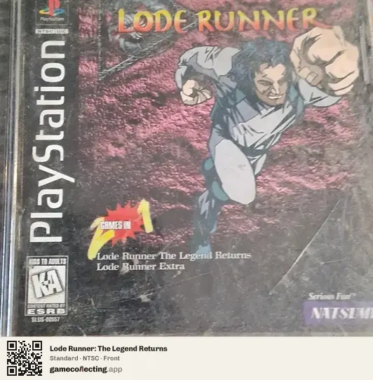 Lode Runner: The Legend Returns PlayStation, NTSC box front