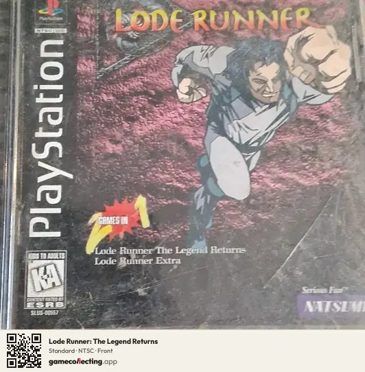 Lode Runner: The Legend Returns PlayStation, NTSC box front