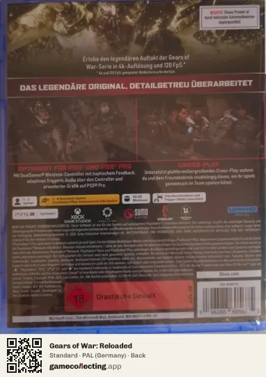 Gears of War: Reloaded PlayStation 5, Germany box back
