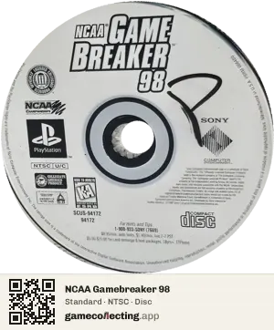 NCAA Gamebreaker 98 PlayStation, NTSC disc