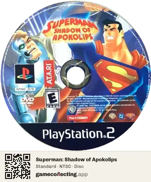 Superman: Shadow of Apokolips PlayStation 2, NTSC disc
