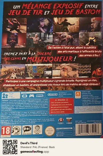 Devil's Third Nintendo Wii U, France box back