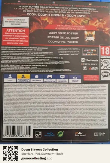 Doom Slayers Collection PlayStation 4, Germany box back