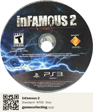 Infamous 2 PlayStation 3, NTSC disc