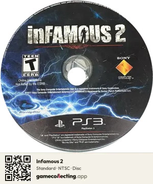 Infamous 2 PlayStation 3, NTSC disc