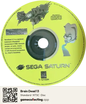 Brain Dead 13 Sega Saturn, NTSC disc